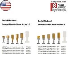 US Dental Attachment Locator Abutment for Nobel Biocare NP/RP 1-5mm Caps Kit