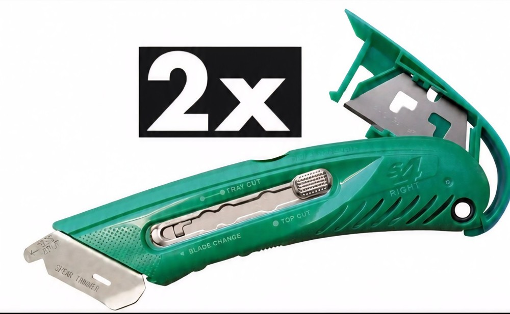 2 each Pacific Handy Cutter S4R Right Handed Safety Box Utility Knife