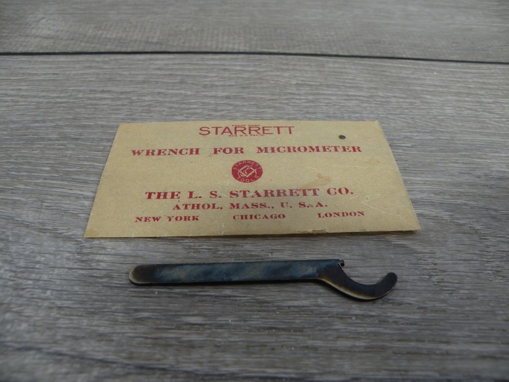 Vintage Starrett Micrometer Adjustment Wrench Tool The L. S. Starrett Co. USA