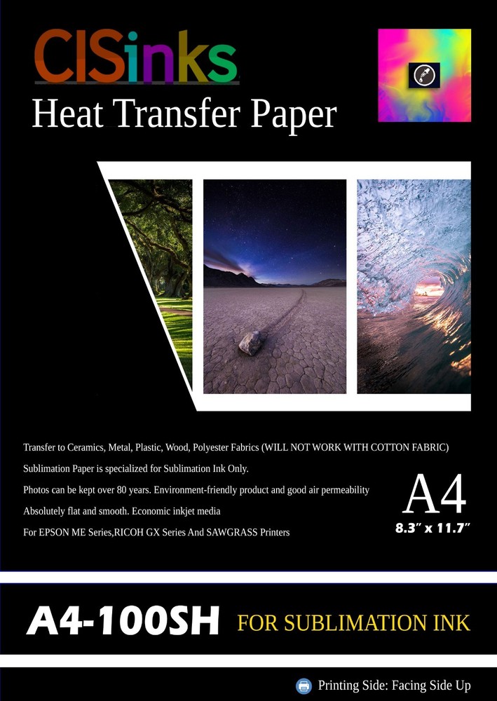 100 Sheets A4 Sublimation Heat Transfer Paper for Specialty Printing 8″ x 11.5″