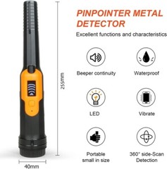 Metal Detector Pinpointer, LCD Display Fully Waterproof Underwater 30m/50FT Gold