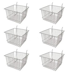 Deep Wire Storage Baskets For Gridwall and Slatwall Dimensions: 12″ x 12″ x 8″ D
