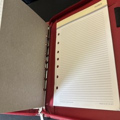 Franklin Covey Day One Red Agenda Planner Ring Retractable Handles w/Blank paper