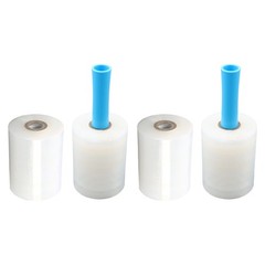 4 Rolls 5 Inch x 1000 FT Stretch Shrink Film Hand Wrap with 2 Swivel Handles