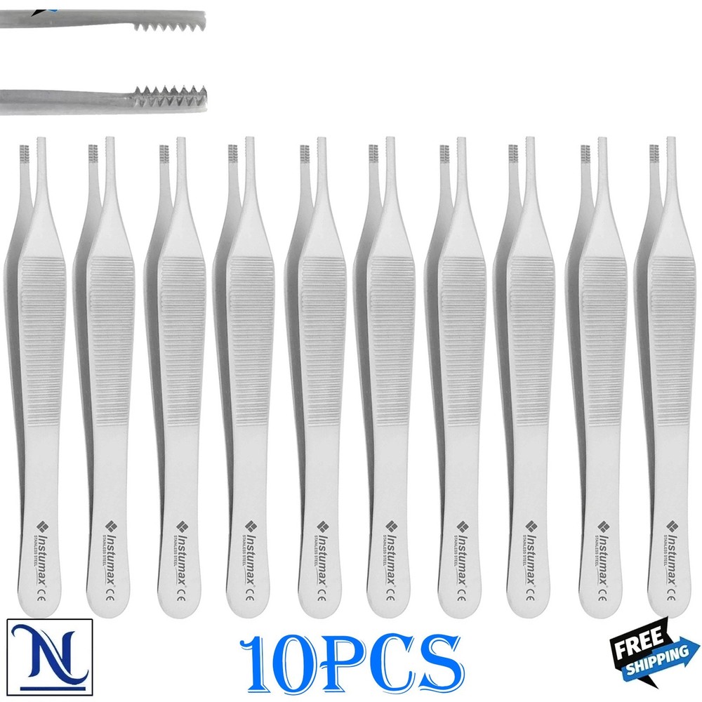 Dental Adson Brown Straight Thumb Tweezers Tissue Forceps Surgical Instruments