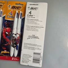 BIC 4 Color Marvel Spider-Man Retractable Ballpoint Pens 3 Packs of 2 Total 6