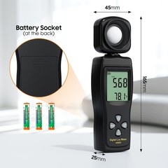 Digital Illuminance Lux Meter 0~200000 Lux Range with 180º Rotating Sensor Li…