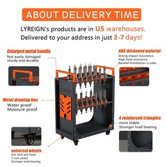 HSK63 Mobile CNC Tool Storage Cart, CNC Tool Holder Suitable for Factory Garage