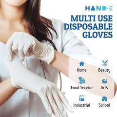 White Nitrile Disposable Gloves – Latex Food Prep, Salon, Hair Dye, Kitchen