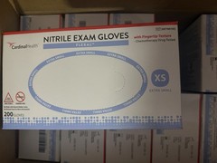 Cardinal Health Flexal Nitrile Exam Gloves 2000 Count Case, XS, Exp 08/2026