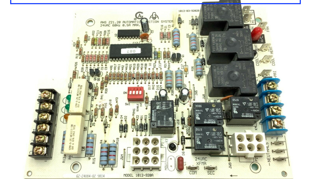 Rheem Ruud Weather King 1012-920A Furnace Fan Control Circuit Board 62-24084-02