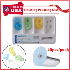 40Pcs Dental Disc Metal Composite Spiral Discs Finishing Polishing Wheel Mandrel