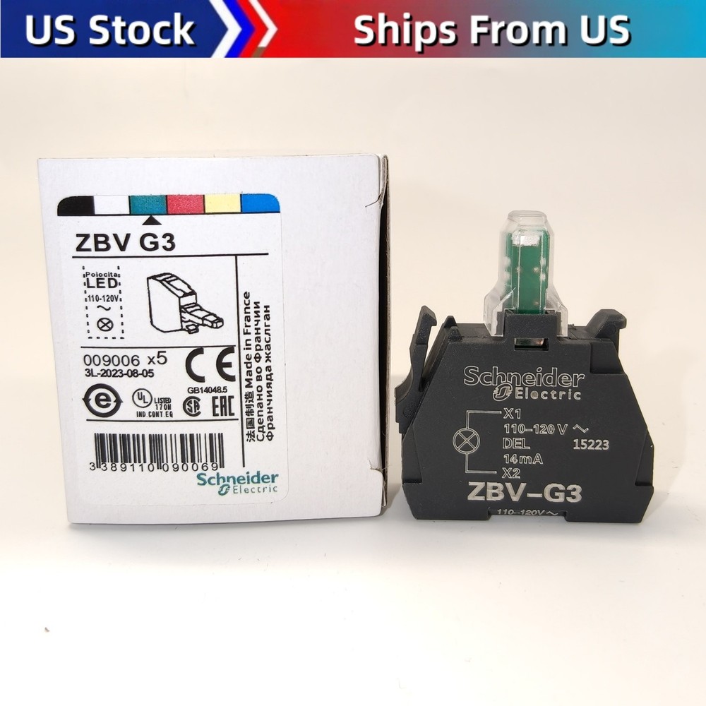 5PCS/BOX NEW Schneider Electric ZBV-G3 ZBVG3 Light Module FAST SHIPPING #US