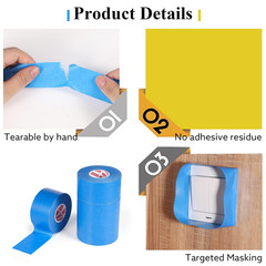cinta de pintor azul de 2 pulgadas para multiples superficies juego de 4 rollos