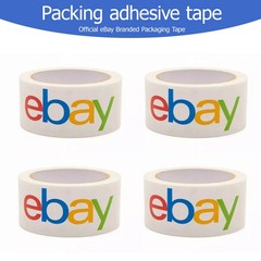 12 ROLLS Official eBay Branded Logo BOPP Shipping Tape White w Color 2″ x 75 yds