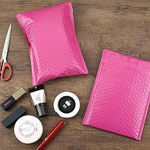 100 pcs Pink Poly Bubble Padded Envelopes Self-Sealing Mailers 6X10 (Inner 6×9)