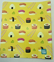 Kawaii Sushi Yellow Binder 1 in, Fashon Binder Pen Gear-School Supply Lot of 4