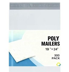 #7 19×24 Poly Mailers Plastic Envelopes Shipping Bags White 300 Pieces