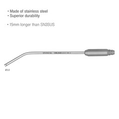 Elongated Dental Suction Tip 3mm Dia. Stainless Osung -SN3SUSL [#952]