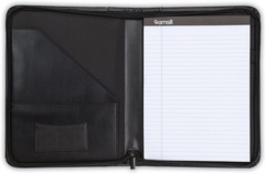 Contrast Stitch Leather Zippered Portfolio Folder/Business Portfolio for Men and