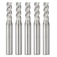 1/4″ CNC Solid Carbide Bit 3 Flute End Mill Square End for Aluminum Cutting