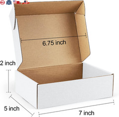 Shipping Boxes 7X5X2 Inches White Small Mailing Boxes 25 Pack Cardboard Corrugat