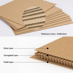 5×7 Corrugated Cardboard Sheets Set of 200, Flat Card Boards Inserts for Craf…