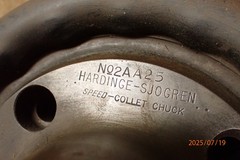 OLDER HARDINGE SJOGREN 2AA25 COLLET SPEED CHUCK FOR METAL LATHE