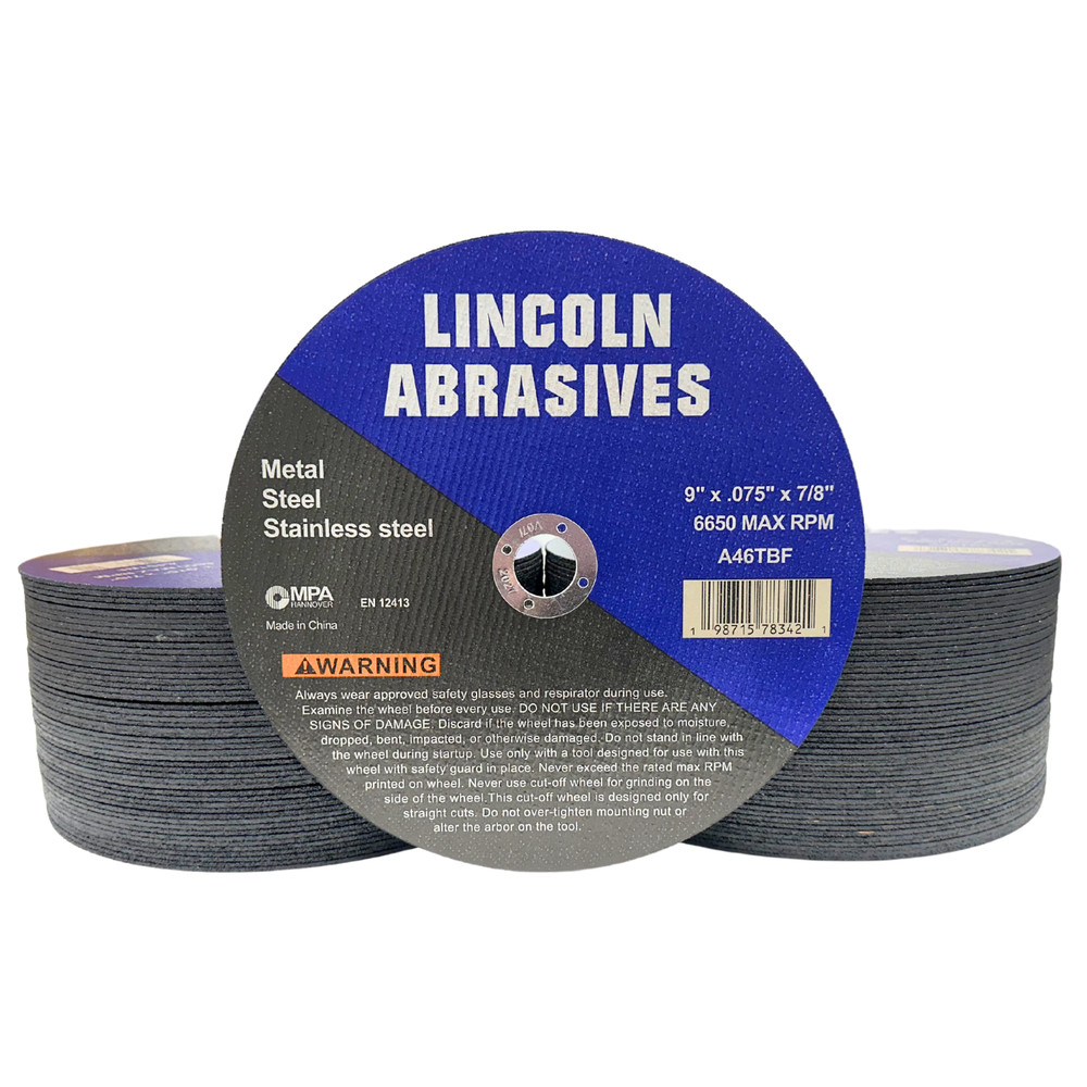 100 Pc 9″ x .075″ x 7/8″ Cut off Wheels Stainless Steel Metal Cutting Discs