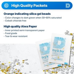 60-Pack Food Safe Silica Gel Packets – 5g Moisture Absorbers with Indicator