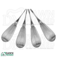 4 Pcs Straight Luxating Elevators Set Oral Dental Instruments German Grade