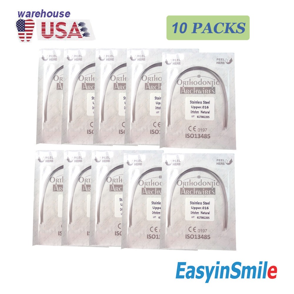 100 Wires Dental Orthodontic Arch Wires Stainless Steel Natural Round 012-018