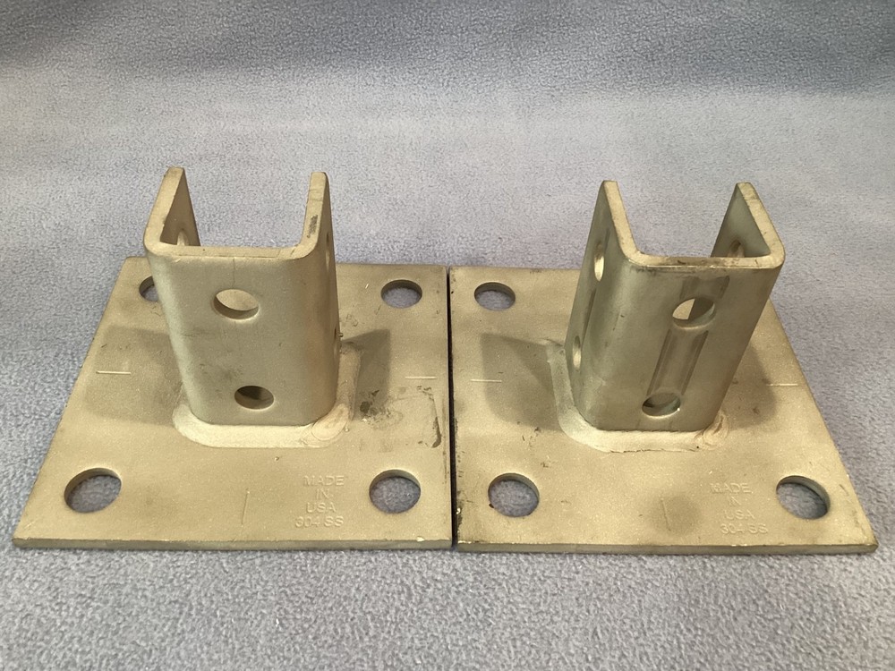 UNISTRUT STAINLESS STEEL FLOOR MOUNT BASE, QUANTITY OF 2