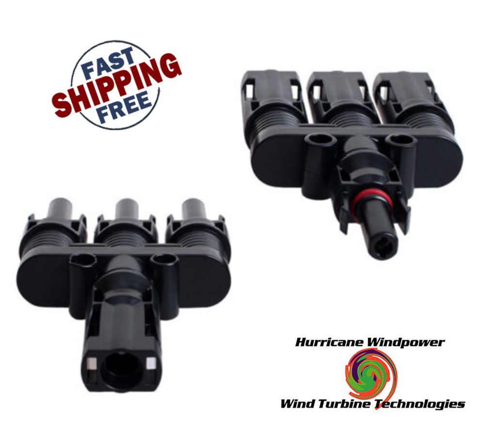 1 Pair T Style Solar Branch Connector 3 to 1 Branch Connector Solar Panel