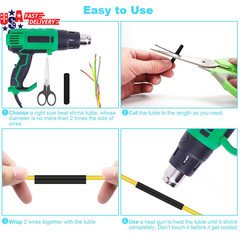 900 Pcs Wire Heat Shrink Tubing Kit, Industrial Heat-Shrink Tubing for Wires, 2:
