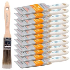 12-Pack – 1″ Flat Brushes for All Latex and Oil Paints & Stains