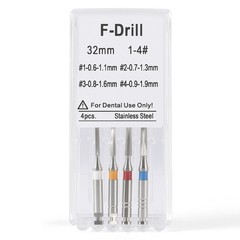 Limas y Brocas Endodónticas Dentales para Postes de Fibra, Limas Tipo F, 32 mm,