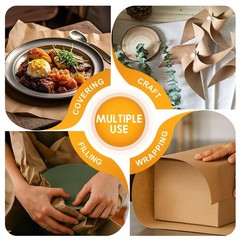PerkHomy Brown Kraft Paper Roll 17.5″ x 600″ 50′ for Gift Wrapping Bulletin B…