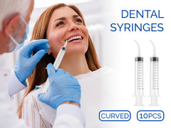 Dental Surgical 12CC Irrigation Syringe Curved Tip with Graduation up to 1000pcs