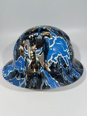 New Full Brim Hard Hat Custom Hydro Dipped DETROIT LIONS