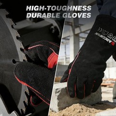 ARCCAPTAIN 16” Welding Gloves MIG TIG Welding Gloves Safety Gloves Black-Red