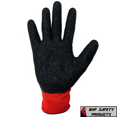 12 Pair A-Grip Red Safety Work Gloves Latex Rubber Coated Grip Cut Resistant