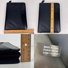 Vtg Day Timer Faux Leather Black Zip Planner Binder Textured Diamond Shape READ
