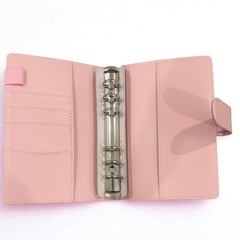 A6 Dusty Pink Faux Leather 6-Ring Binder Planner Personal Organizer Snap Closure