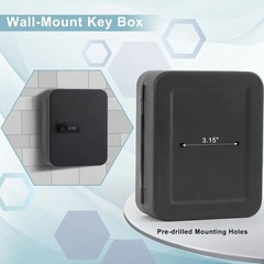 20 Key Storage Lock Box, Wall Mount Key Cabinet with Combination Lock, 7.87 X 6.
