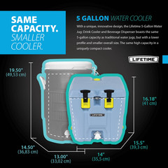 Lifetime Polyethylene 5 gal. Insulated Beverage Dispenser and Cooler Slate Blue