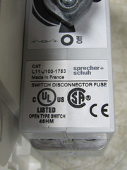 💥NEW SPRECHER+SCHUH 100A FUSIBLE DISCONNECT SAFETY SWITCH 600VAC L11-J100-1753