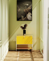 Modern Metal Sidetable with Flap Door – Stylish Storage for Any Room