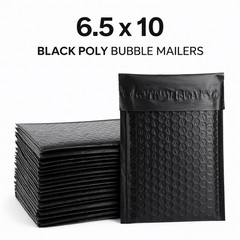 Black Bubble Mailers 6.5×10 Poly Padded Envelopes Self Seal Shipping Bags Bulk
