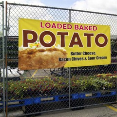 Vinyl Banner Multiple Sizes Loaded Baked Potato Advertising Printing A Outdoor
